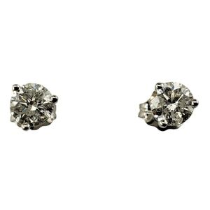 14 Karat White Gold Diamond Stud Earrings #15807